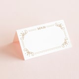 "Ornate Monogram" - Place Cards in Faux Gold by Kristen Smith - Blank front