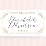"Ornate Monogram" - Place Cards in Faux Gold by Kristen Smith - Detail
