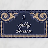 "Mosaic" - Place Cards in Navy by GeekInk Design - Detail