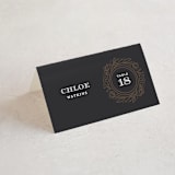 "Eternal Love" - Place Cards in Dark Chocolate by Laura Bolter - Folded with Free Guest Printing