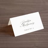 "Field" - Place Cards in Ash by Megan Davis - Folded with Free Guest Printing