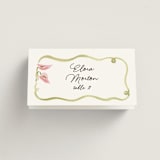 "Barolo" - Place Cards in Deep Blush by Pati Cascino - Folded with Free Guest Printing