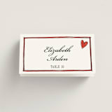 "Two Hearts" - Place Cards in Lily by Pati Cascino - Folded with Free Guest Printing