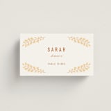 "Floral Border" - Place Cards in Peach by Pippa Shaw - Front with Free Guest Printing