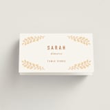 "Floral Border" - Place Cards in Peach by Pippa Shaw - Folded with Free Guest Printing