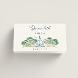 "Going to the Chapel" - Place Cards in Meadow by Paper Sun Studio - Folded with Free Guest Printing