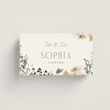 "Sprigs of Joy" - Place Cards in Pearl by Leah Bisch - Front with Free Guest Printing