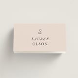"Floral Monogram" - Place Cards in Champagne by Lindsay Megahed - Folded with Free Guest Printing