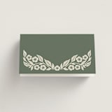 "Floral Diamond" - Place Cards in Eucalyptus by Katharine Watson - Folded Back of Card