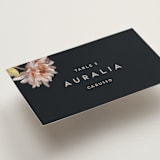 "Dahlia Season" - Place Cards in Navy by Olivia Kanaley Inman - Detail