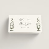"Vineyard" - Place Cards in Olive by Sarah Brown - Folded with Free Guest Printing