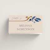 "Gilded" - Place Cards in Cerulean by GeekInk Design - Folded with Free Guest Printing