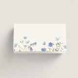 "Sweeping Meadow" - Place Cards in Aquamarine by Everett Paper Goods - Folded Back of Card