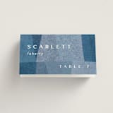 "denim patchwork" - Place Cards in Seaside by Carrie Moradi - Folded with Free Guest Printing