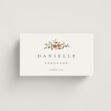 "Foliage Crest" - Place Cards in Mulberry by Everett Paper Goods - Front with Free Guest Printing