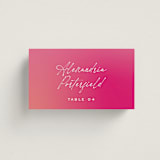 "Pop Romance" - Place Cards in Fruit Punch by Ashley DeMeyere - Front with Free Guest Printing