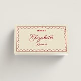 "Crazy Little Thing Called Love" - Place Cards in Strawberry by Helena Vitto - Folded with Free Guest Printing