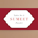 "Jaipur" - Place Cards in Ruby by Mansi Verma - Detail