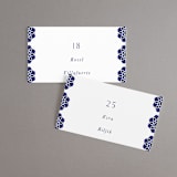 "Topkapi" - Place Cards in Cobalt by Nazia Hyder - Front with Free Guest Printing