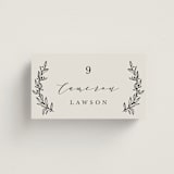 "leafy wreath" - Place Cards in Cotton by Kate Ahn - Front with Free Guest Printing