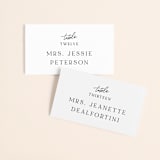 "Composure" - Place Cards in Tuxedo by Jackie Mangiolino - Front with Free Guest Printing