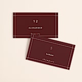 "Harmony" - Place Cards in Noir by Nazia Hyder - Front with Free Guest Printing