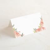 "Peony Wreath" - Place Cards in Peach by Joanna Griffin - Blank front
