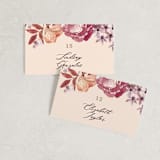 "Fall Floral" - Place Cards in Mauve by Alethea and Ruth - Front with Free Guest Printing