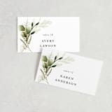 "Enchanted Greenery" - Place Cards in Frost by Susan Moyal - Front with Free Guest Printing