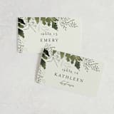 "Love springs eternal" - Place Cards in Fern by Chris Griffith - Front with Free Guest Printing