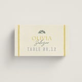 "Coastal Drift" - Place Cards in Caribbean Citrus by Pixel and Hank - Front with Free Guest Printing