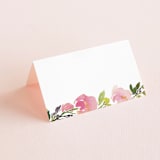 "Watercolor Floral" - Place Cards in Olive by Yao Cheng Design - Blank front