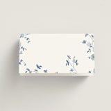 "Wildflower Corners" - Place Cards in Bluebell by Everett Paper Goods - Folded Back of Card