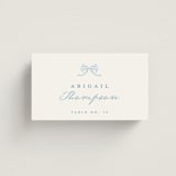 "Bow Frame" - Place Cards in Lagoon by Leah Bisch - Front with Free Guest Printing