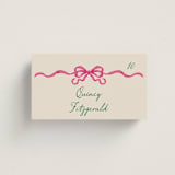 "Whimsical Hand Illustrated Crest" - Place Cards in Peony by Jackie Crawford - Front with Free Guest Printing