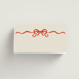 "Whimsical Hand Illustrated Crest" - Place Cards in Tomato by Jackie Crawford - Blank Front