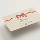 "Whimsical Hand Illustrated Crest" - Place Cards in Tomato by Jackie Crawford - Detail