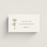 "Palm Monogram" - Place Cards in Leaf by Olivia Raufman - Front with Free Guest Printing