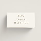 "Classic decorum" - Place Cards in Golden by Stacey Meacham - Folded with Free Guest Printing