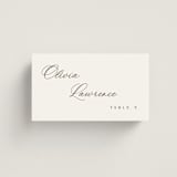 "Whimsy" - Place Cards in Latte by Cara Scott - Front with Free Guest Printing