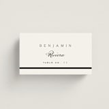 "Stripe Bevel" - Place Cards in Salt by Amy Kross - Front with Free Guest Printing