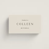 "Blockprint" - Place Cards in Almond by Olivia Kanaley Inman - Front with Free Guest Printing