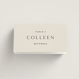 "Blockprint" - Place Cards in Almond by Olivia Kanaley Inman - Folded with Free Guest Printing