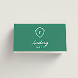 "Palm Tree Crest" - Place Cards in Palm by Erika Firm - Folded with Free Guest Printing