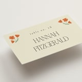 "Vintage Wildflowers" - Place Cards in Coral by Morgan Kendall - Detail