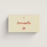 "Big Heart Wedding" - Place Cards in Cherry by Ani Somi - Front with Free Guest Printing