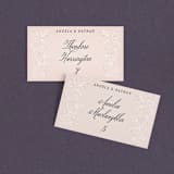 "Elegant Lace" - Place Cards in Blush by Hooray Creative - Front with Free Guest Printing