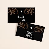 "Grand Natura" - Place Cards in Noir by GeekInk Design - Front with Free Guest Printing