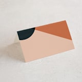 "Bold Geometric" - Place Cards in Terracotta by Morgan Kendall - Blank front
