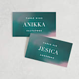 "Crazy in Love" - Place Cards in Mist by iamtanya - Front with Free Guest Printing